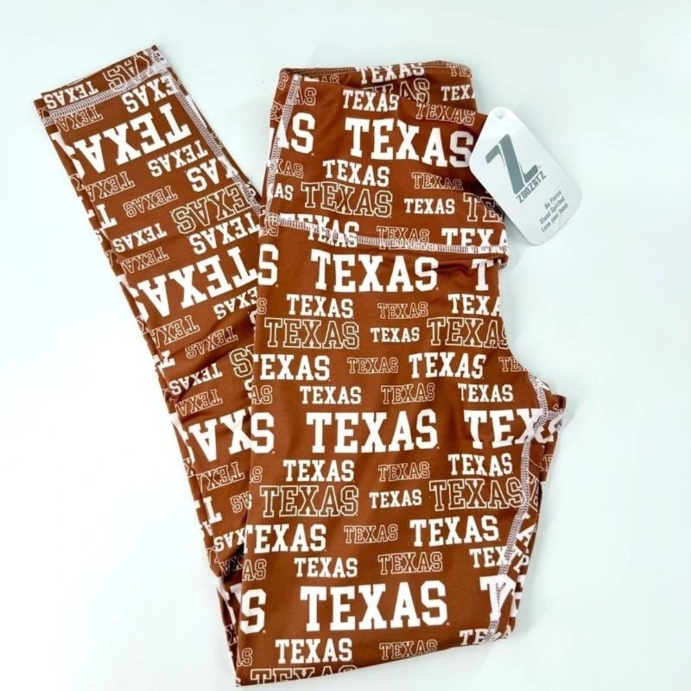 ZooZatz Texas Longhorns Leggings Womens Medium Orange NWT Game Day Pants